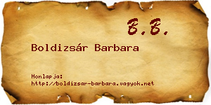 Boldizsár Barbara névjegykártya