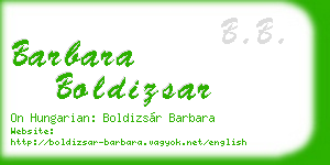 barbara boldizsar business card
